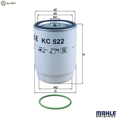 FUEL FILTER KC 522D FOR MAN D0834LFL66/0834LFL63/0834LFL60/0834LFL53 4.6L 4cyl - Image 1 of 4
