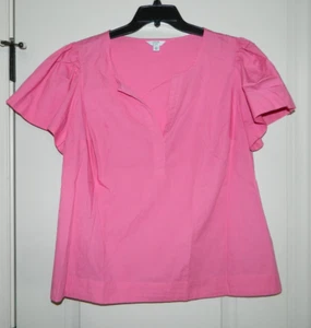 Women's Crown & Ivy Pink Flutter Sleeve Top Size 1X - Picture 1 of 6