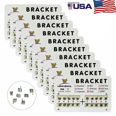 10 paquetes de brackets de ortodoncia dental Mini Roth 022" ranura 3 ganchos #3 EE. UU. Foto 1 de 4