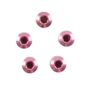 OMNI Racer WORLDS LIGHTEST Crankset Chainring Bolts Fits Shimano, Sram, BMX PINK - Picture 1 of 7