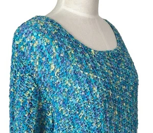 Coldwater Creek Women’s 2X Pullover Ribbon Knit Sweater Art To Wear 3/4 Sleeves - Picture 1 of 9
