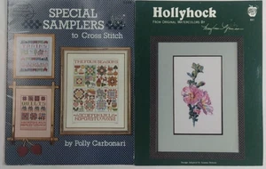 Green apple company counted cross stitch Hollyhock original watercolor + bonus - Picture 1 of 7