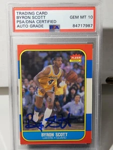 Byron Scott 1986-87 Fleer #99 PSA Authentic Autograph PSA 10 Gem Mint - Bild 1 von 2