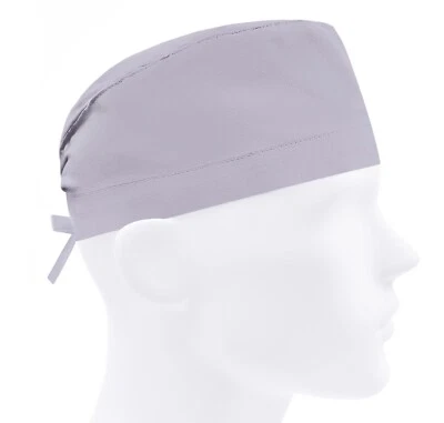 Mens scrub caps, surgical cap, scrub hats, surgery hat, solid gray - Image 1 of 3