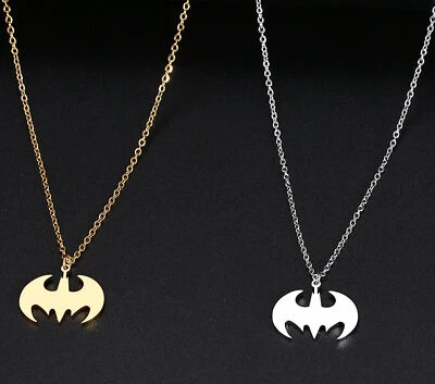 Collana catena Ciondolo BATMAN PIPISTRELLO Argento/Oro Acciaio Dack Unisex - Immagine 1 di 4