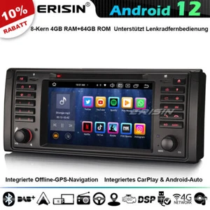 8-Kern Android 13 GPS Autoradio Navi für BMW 5er X5 E39 E53 M5 BT 5.0 64GB DAB+ - Bild 1 von 12