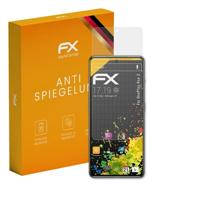 atFoliX 3x Displayfolie für OnePlus Ace 2 Schutzfolie matt&stoßfest Folie - Bild 1 von 4