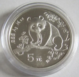 China 5 Yuan 1993 Panda 1/2 Oz Silver - Picture 1 of 2