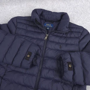 Polo Ralph Lauren Puffer Jacket Boys Youth Size Large 14-16 Navy Blue Quilted - Picture 1 of 10