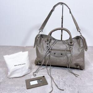 Balenciaga Bag Giant Town 2-way Shoulder Bag Leather Dark Gray Medium Casual