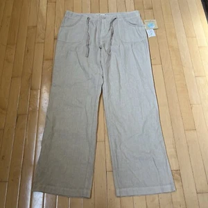 Pantalones Aventura Ballari Mujer Algodón Orgánico Cáñamo Pierna Ancha Nuevos con Etiquetas Caqui Años 90 Talla 14 - Imagen 1 de 12