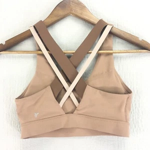 Old Navy PowerSoft Cross-Back Sport Bralette Womens Size XS Brown Medium Support - Picture 1 of 12