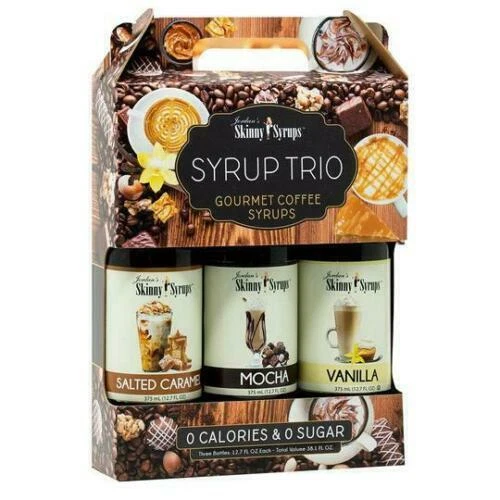 Jordan's Skinny Mixes Syrups Classic Syrup Trio Contains 3 Bottles Vanilla Mocha Salted Caramel
