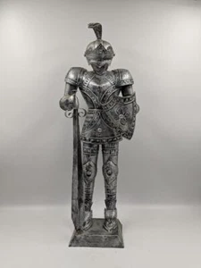 Vintage 26" Rüstung Mittelalter Ritter Mexiko Zinn Metall Kunst Skulptur - Bild 1 von 6