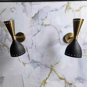 Brass Rustic Wall Sconce Light Mid century Modern Sconce Italian Wall Lamp Light - Picture 1 of 6