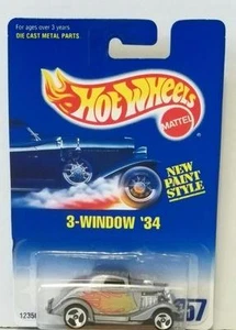 Hot Wheels 3 ventanas 34 #257 plateado 1992 sin usar, en caja fundido a presión - Imagen 1 de 2
