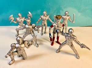 Spacemen / Aliens 54mm rubbery plastic 1/32 toy soldiers 1970s Ideal ?
