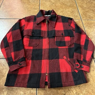 De Colección Woolrich Mackinaw Camisa Chaqueta Lana Roja Crucero Hombres Mediana Hecha en EE. UU. Búfalo Foto 1 de 4
