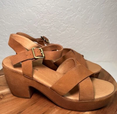 Antelope Elin I20 Suede Boho Chunky Heeled Round Toe Taupe Sandals 40 US 9 - Image 1 of 4