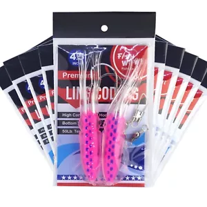 Señuelo de pesca bacalao langosta de 4,5" rosa transparente 10 piezas - Imagen 1 de 5
