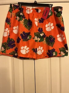 Clemson Tigers mens swim suit trucks 2XL Floral Foco Brand New With Tags - Picture 1 of 5