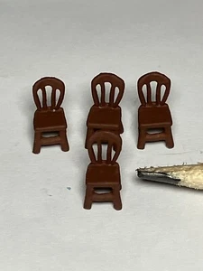 Set 4 sedie da cucina vintage in miniatura scala 1:24 metallo casa delle bambole - Foto 1 di 4