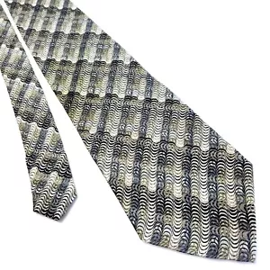 Corbata de seda beige Crazy Horse tejida corta ancha abstracta - Imagen 1 de 6