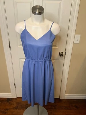 MM6 Maison Margiela Blue Vegan Leather Fit & Flare Dress $398 NWT Size 6 | 40 - Image 1 of 4
