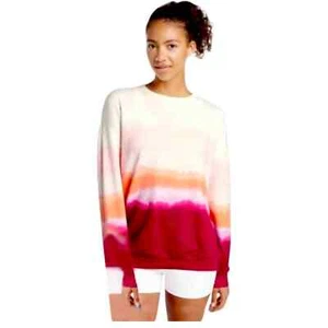 Women's XS Athleta White Pink Orange Ombre Oversized Sweatshirt - Picture 1 of 7