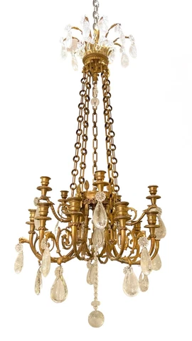 Louis XVI Style Gilt Bronze 12-Light Chandelier Cover