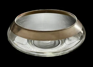 Vintage MCM Dorothy Thorpe Silver Band 11” Cupped Serving Centerpiece Bowl EUC - Picture 1 of 6