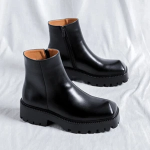 Para hombre Estilo Británico Chelsea Botas Alta Top Tendencia Antideslizantes Botas de Motocicleta Zapatos - Imagen 1 de 6