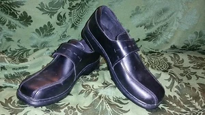 Dr Scholls "Ellen" Women's Black Leather Slip On Loafers Size 7.5 M 2010 - Picture 1 of 9