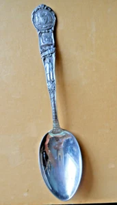 Antique Sterling Silver Watson / Mechanics Souvenir Spoon Chicago Architecture - Picture 1 of 13