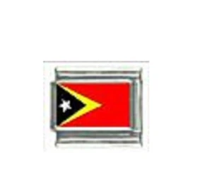 Osttimor Flagge italienischer Charm - passt 9mm klassischen italienischen Bettelarmbändern - Bild 1 von 1