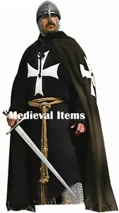 Disfraz de Caballero Medieval y Manga Completa Túnica Cruzado Recreación LARP SCA - Imagen 1 de 21