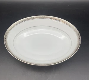 Noritake Crestwood Platinum Oval Vegetable Serving Bowl MINT - Picture 1 of 3