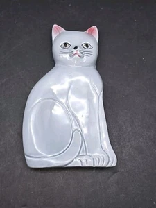 Vintage Ceramic Cat Spoon Rest Wall Hanging Hand Painted 7.5" x 4" - Picture 1 of 5