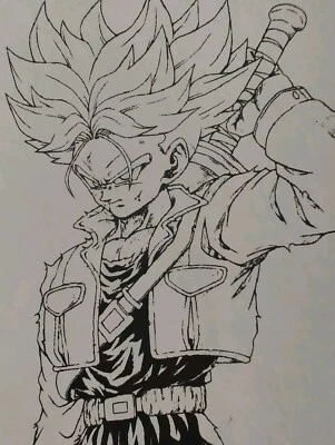 Future Trunks SSJ Sword DBZ Dragon Ball Z Retro Nostalgia Sticker Holographic - Image 1 of 4