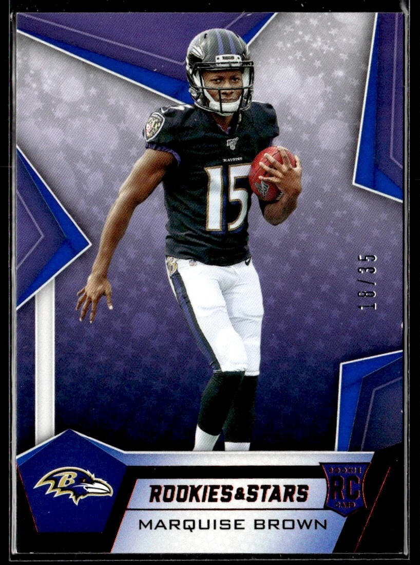 2019 Panini Rookies & Stars Marquise Brown Rookie /35 Baltimore Ravens #114