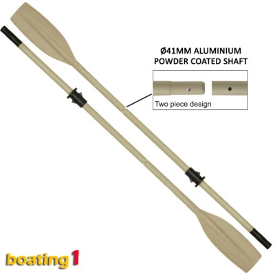 Boat Oar with Oar Stopper/Sleeve Heavy Duty, Aluminium, 2 Piece Design - Pair  - image 1 of 2