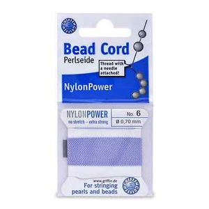 Griffin Nylon Größe #6 Farbe Flieder 2 Meter Karte mit Nadel - Bild 1 von 1