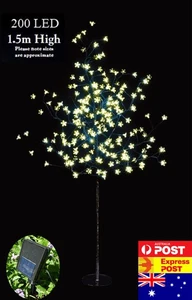 1.5m 200LED Warm White Cherry Blossom Solar Christmas outdoor Tree - Picture 1 of 4