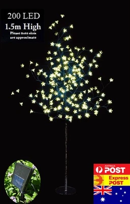 Árbol de Navidad Solar Exterior Flor de Cerezo Blanco Cálido 1.5m 200LED Foto 1 de 4