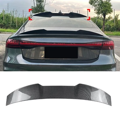 Para Audi A7 S7 C8 2019-2025 aspecto de fibra de carbono alerón de techo de auto borde de labio de ala D Foto 1 de 4