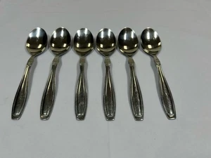 (Set of 6) Oneida Vista Stainless Steel 6 3/8" Teaspoons Flatware - Picture 1 of 2
