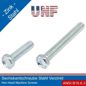 Sechskantschraube 10-32 UNF Stahl verzinkt | - Picture 1 of 3