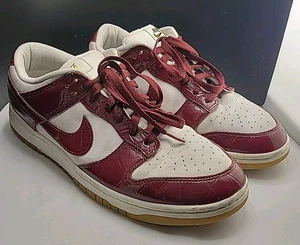 Size 12.5 W / 11 M - Nike Dunk LX Low Team Red Crocadile. - Picture 1 of 5