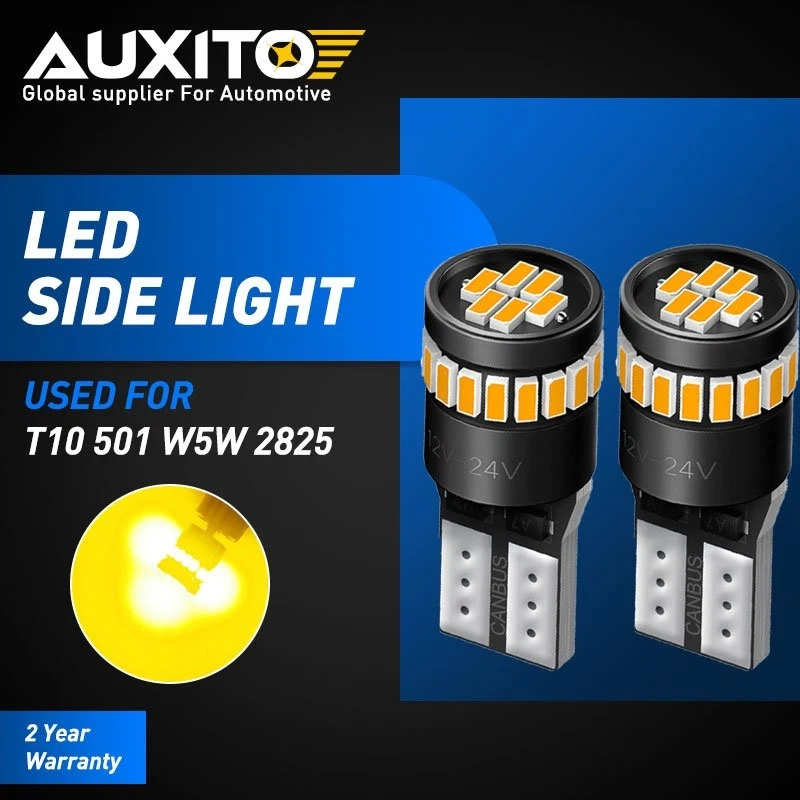 501 T10 W5W AUXITO AMBER LED INTERIOR DOME SIDE LIGHT BULB ERROR CANBUS