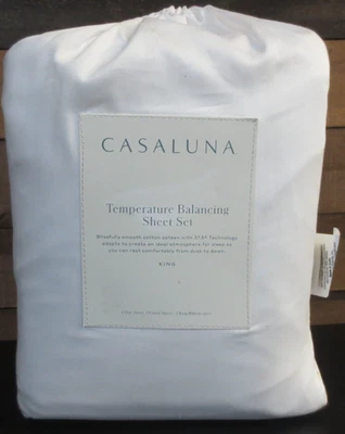 JUEGO DE SÁBANAS BALANCEADORAS TEMPERATURA CASALUNA KING SIZE 300TC - BLANCO Foto 1 de 4